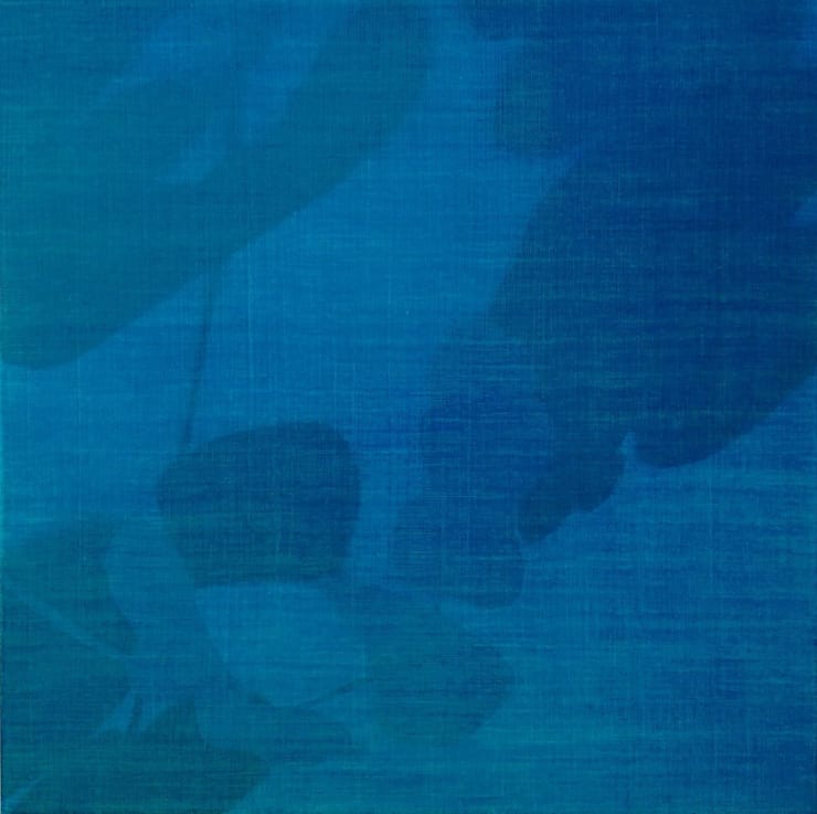 plant shadows turquoise painting