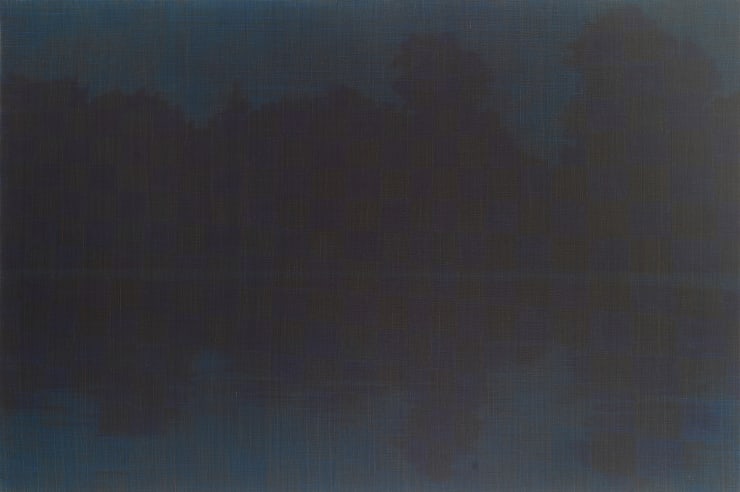 dark reflection pond painting