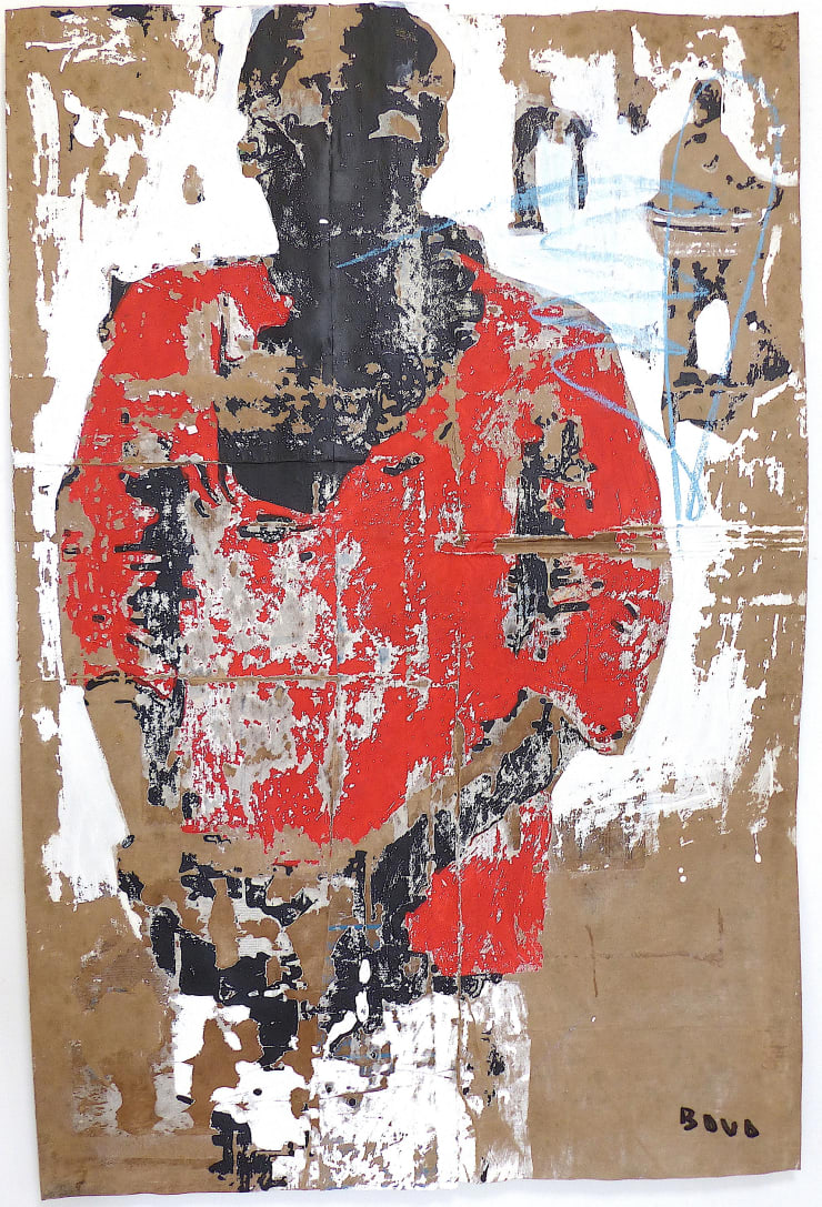 Le Viep, 2018, technique mixte, 179 x 116 cm © Armand Boua