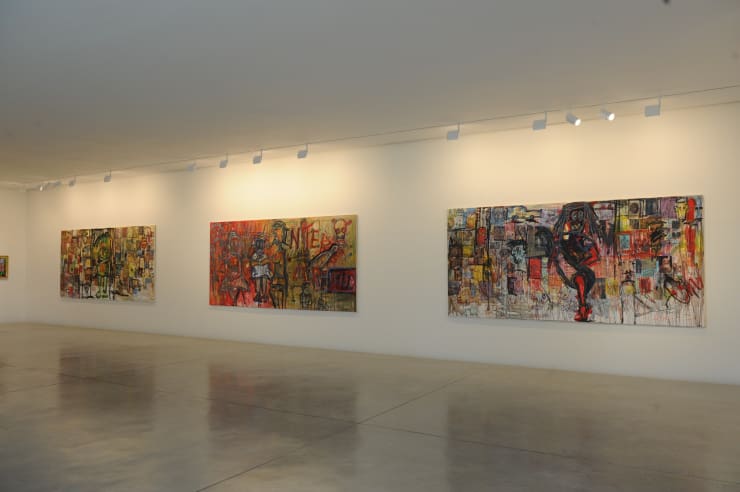 Aujourd’hui je travaille avec mon petit fils, Aboudia , Galerie Cécile Fakhoury - Abidjan 2012 © Aboudia © Frédéric Bruly Bouabré