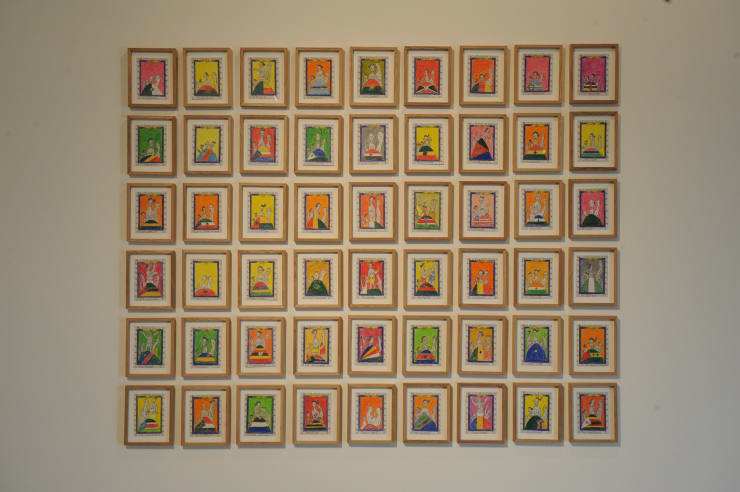 Aujourd’hui je travaille avec mon petit fils, Aboudia , Galerie Cécile Fakhoury - Abidjan 2012 © Aboudia © Frédéric Bruly Bouabré