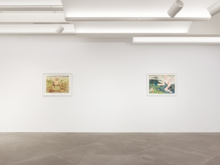 Vangelis Pliarides Travelling Watercolors 2007-2017, 2018 Installation view at Christine Park Gallery, New York Courtesy of the Artist and Christine Park Gallery © Vangelis Pliarides
