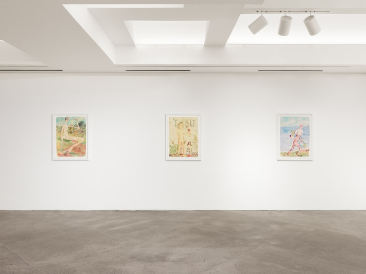 Vangelis Pliarides Travelling Watercolors 2007-2017, 2018 Installation view at Christine Park Gallery, New York Courtesy of the Artist and Christine Park Gallery © Vangelis Pliarides