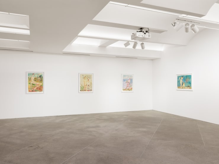 Vangelis Pliarides Travelling Watercolors 2007-2017, 2018 Installation view at Christine Park Gallery, New York Courtesy of the Artist and Christine Park Gallery © Vangelis Pliarides