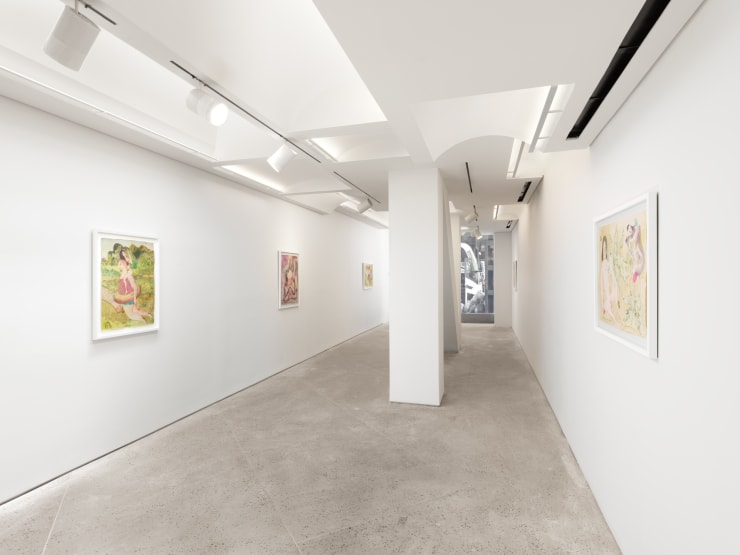 Vangelis Pliarides Travelling Watercolors 2007-2017, 2018 Installation view at Christine Park Gallery, New York Courtesy the Artist and Christine Park Gallery © Vangelis Pliarides