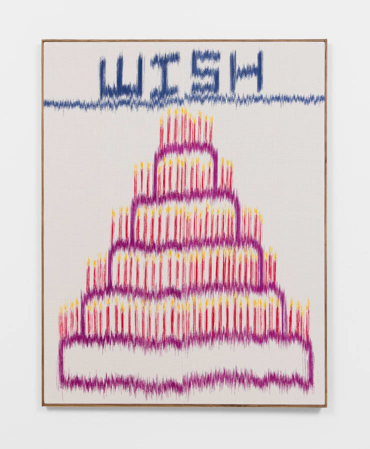 Mark Corfield-Moore Cusp, 2021 Painted warp, hand woven cotton on canvas 155 x 120 cm 61 1/8 x 47 1/4 in
