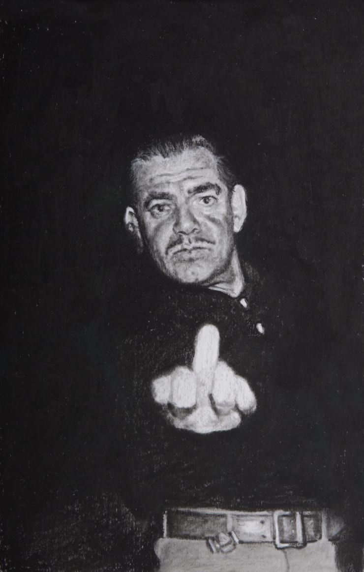 Nina Mae Fowler Clark Gable, 2017 Sold as a diptych Conté on paper 320 x 190 mm