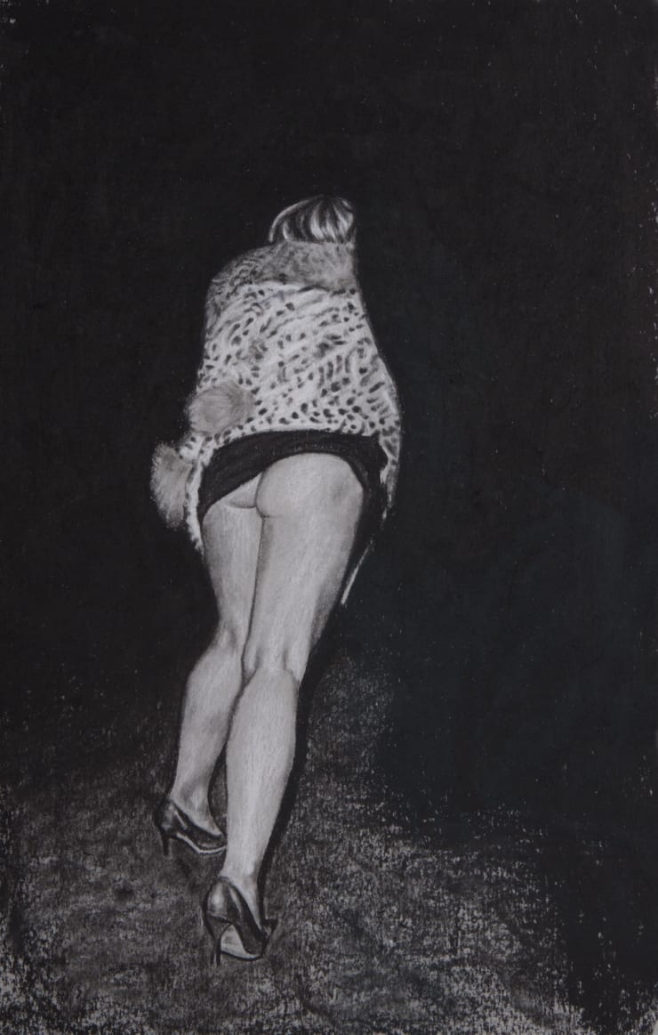Nina Mae Fowler Clark Gable's Granddaughter, 2017 Sold as a diptych Conté on paper 320 x 190 mm