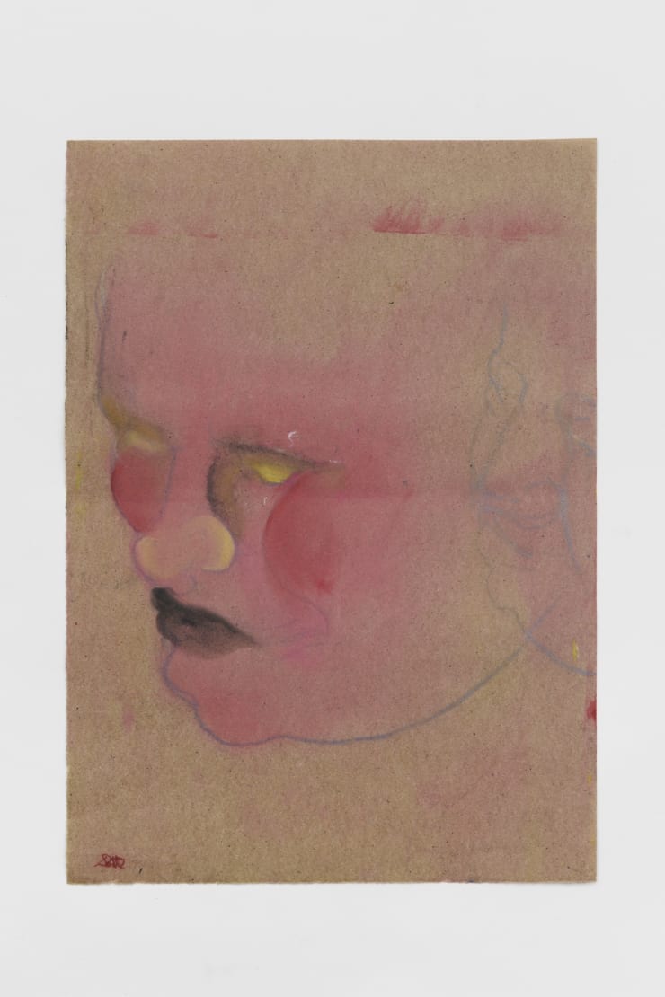 Demon, 2021, Oil pastel, oil paint, oil primed sugar paper, 16 1/2 x 11 3/4 in