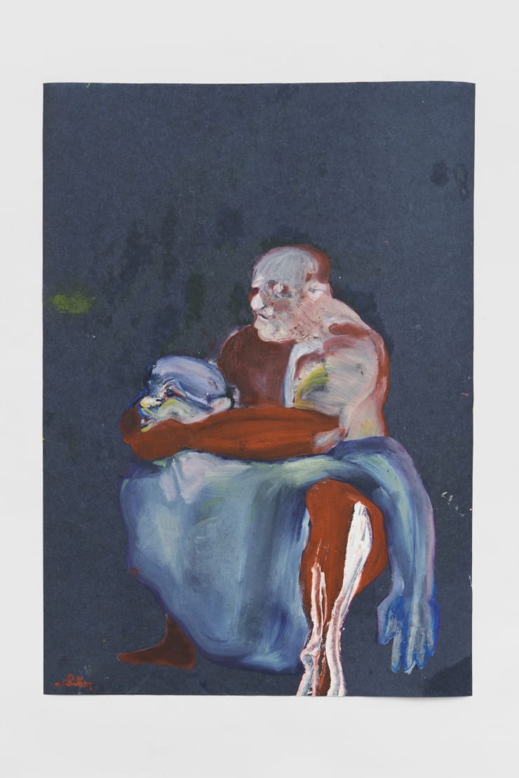 Tender Meat, 2021, Oil pastel, oil paint, oil primed sugar paper, 16 1/2 x 11 3/4 in