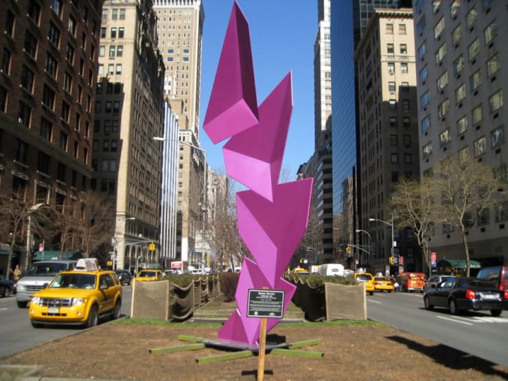 Above, below and top of page: “Triphasique,” 2011 (handmade steel and acrylic lacquer).