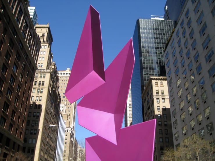 Above, below and top of page: “Triphasique,” 2011 (handmade steel and acrylic lacquer).