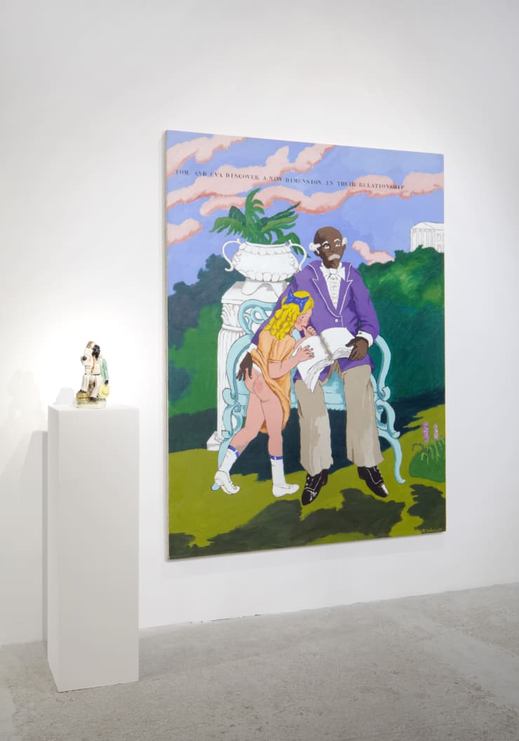 Robert Colescott Tom And Eva Thank You Staffordshire 1974 With Figurine