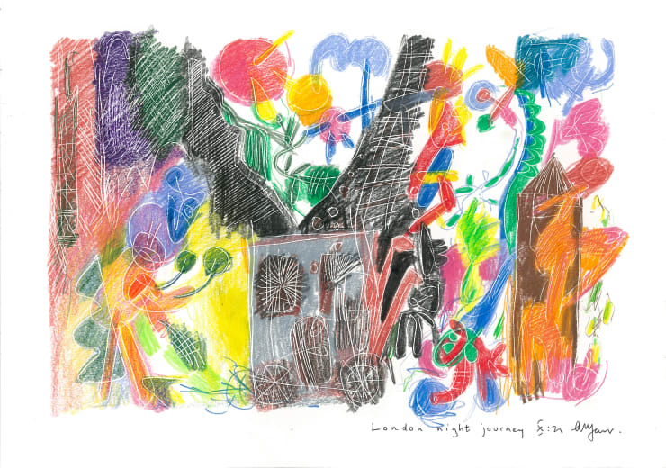 Andrew Marr London Night Journey X:21, 2021 Coloured pencil
