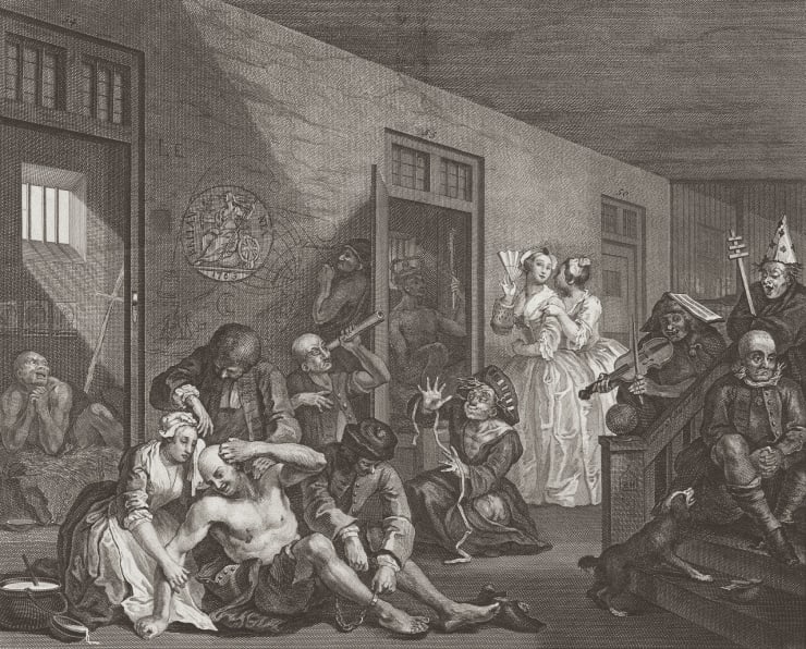 William Hogarth A Rake's Progress, Plate 8, 1735
