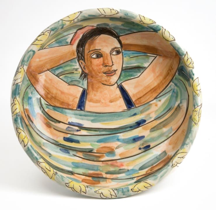 Anita Klein Water Dish with Birds, 2023