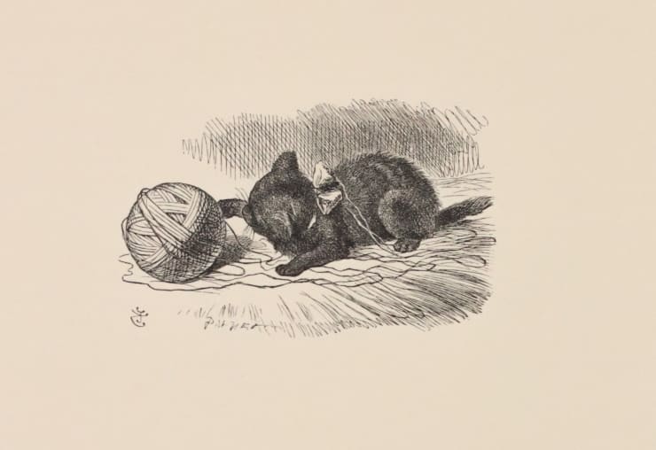 Dulwich College Secret Bid Auction 2025, LOT 140: John Tenniel - ‘The kitten had been having a grand game of romps with the ball of worsted Alice had been trying to wind up’ (duplicate), 1988
