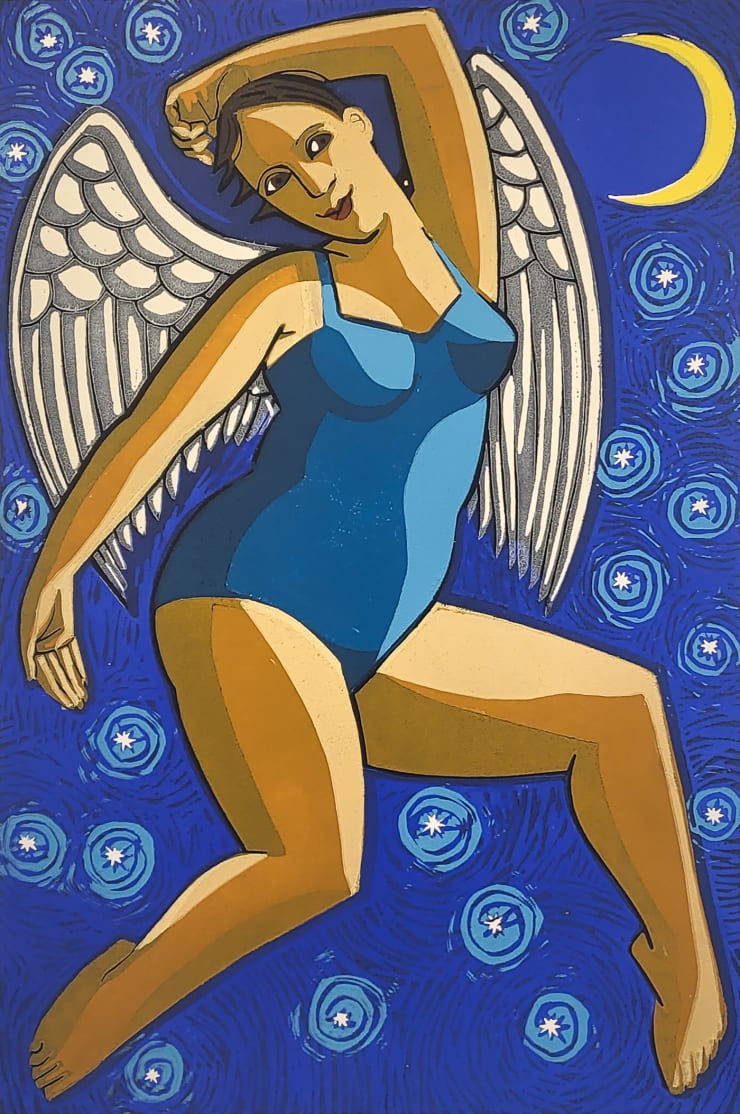 Anita Klein, Angel with Winter Sky, 2024