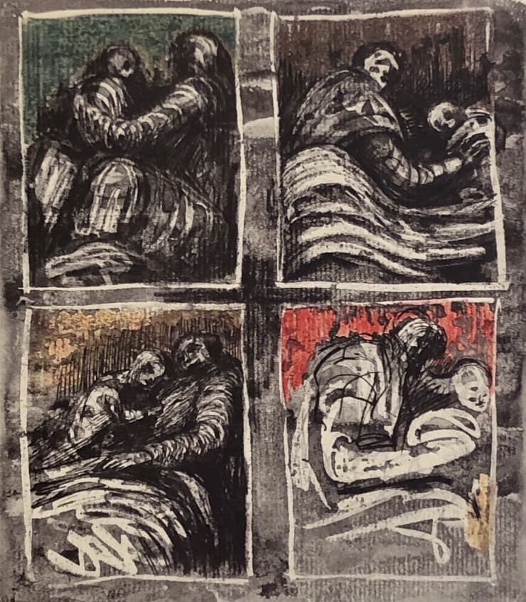 Christmas Secret Bid Auction 2024 LOT 160: Henry Moore - Untitled IX (Shelter Sketchbook), 1967 SOLD