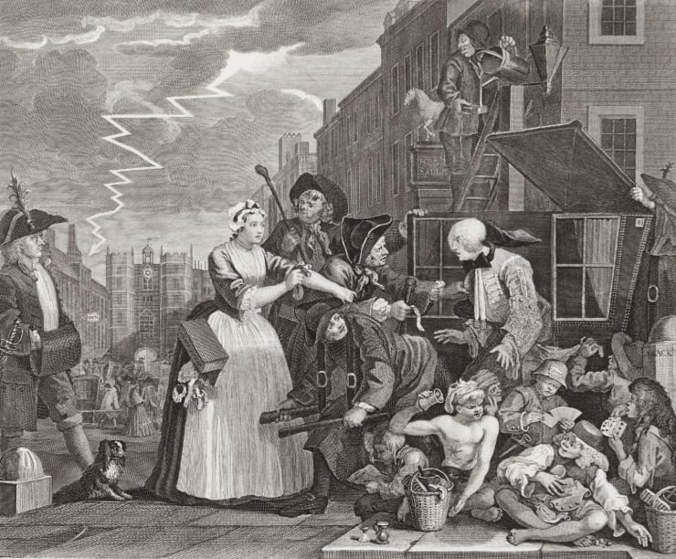 William Hogarth A Rake's Progress, Plate 4, 1735