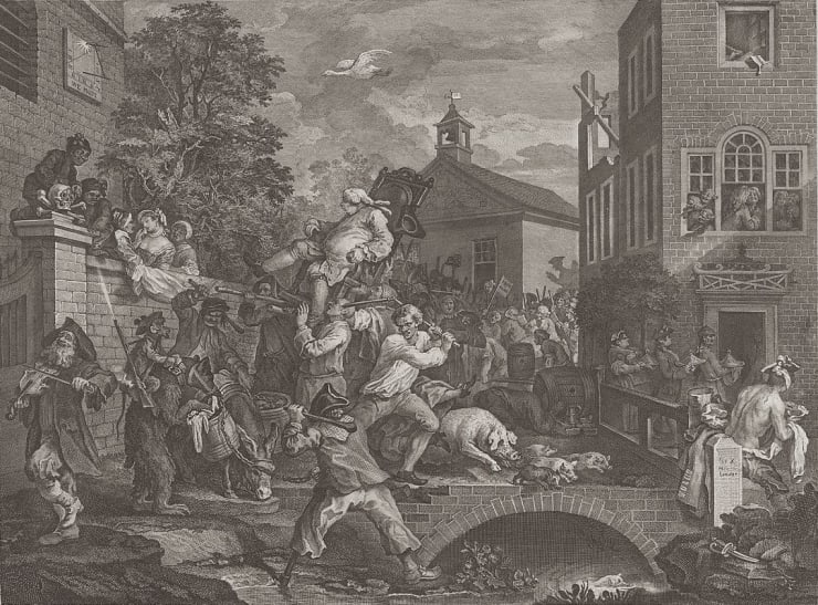 William Hogarth Chairing the Members, 1758