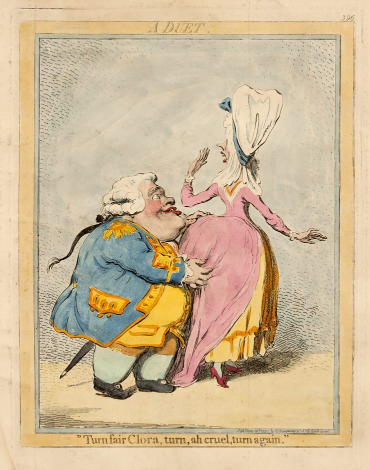 James Gillray Turn fair Clora, turn, ah cruel, turn again, 1792