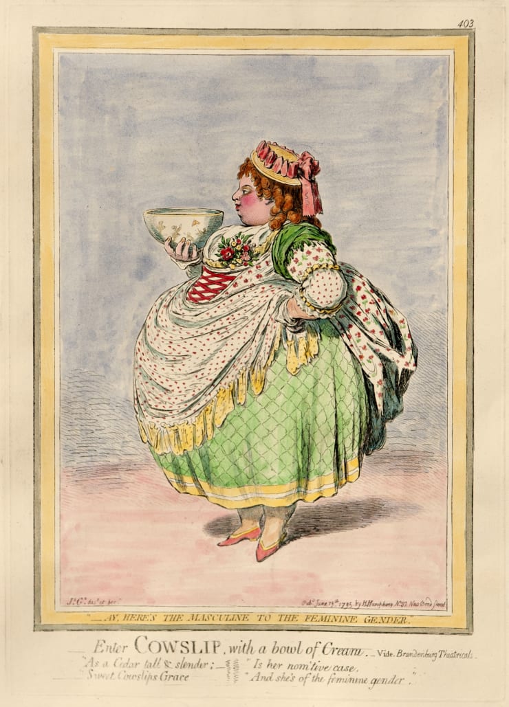 James Gillray Enter Cowslip, with a bowl of cream, 1795