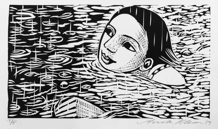 Anita Klein Open Studio, Swimming in the Rain (TP 1), 2019