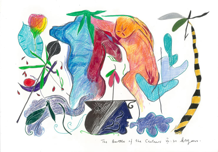 Andrew Marr The Battle of the Centaurs VII:21, 2021 Coloured pencil