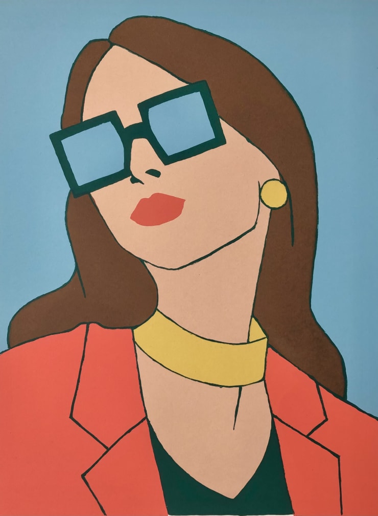 Susie Stone, Coral and Forest Green, 2021