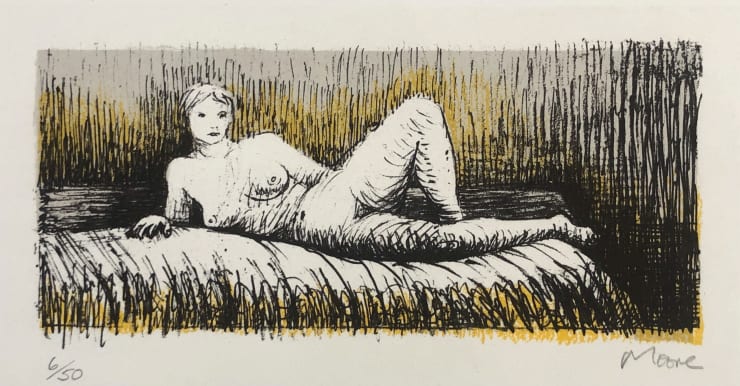 Henry Moore Reclining Girl on Bed, 1974