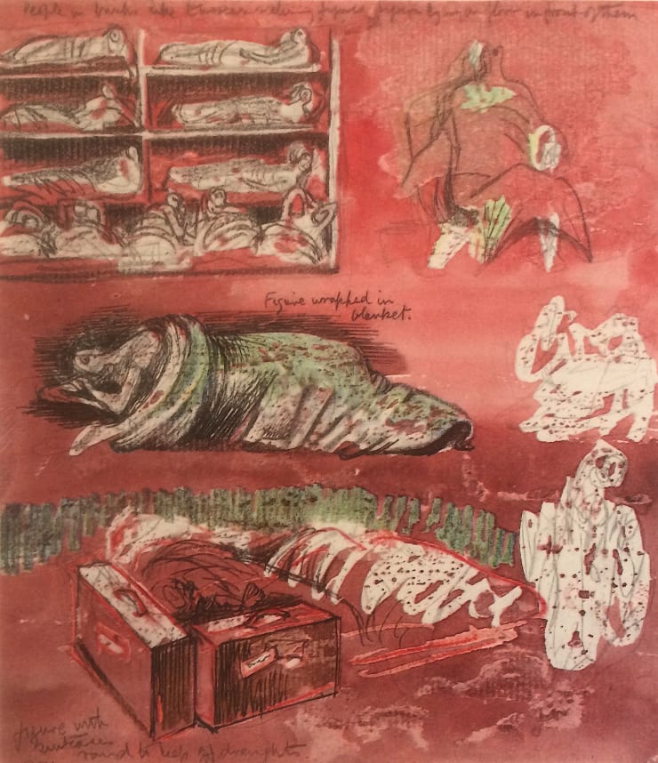 Henry Moore, Untitled LXXVI (Shelter Sketchbook), 1967