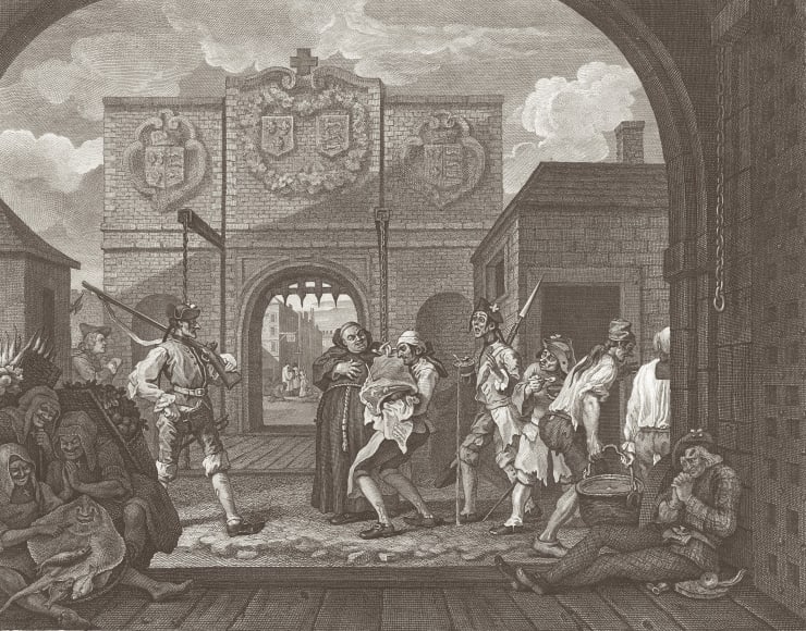 William Hogarth O, the Roast Beef of Old England - The Gate of Calais, 1749