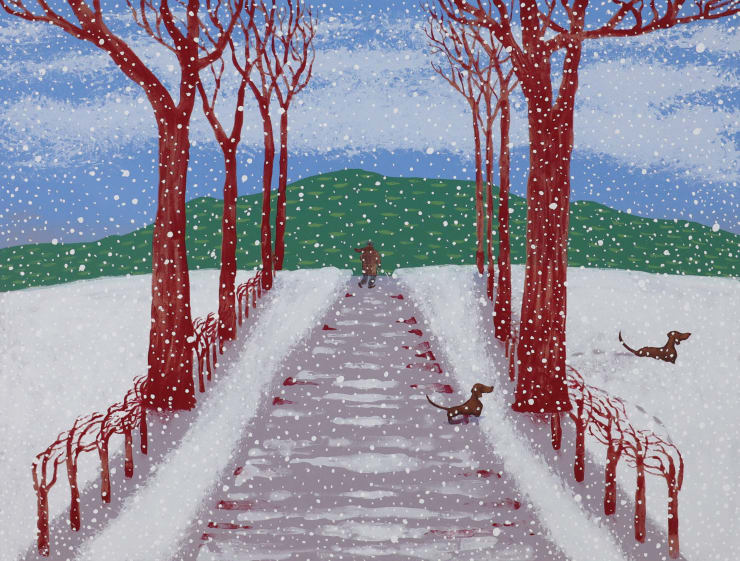 Mychael Barratt, Hockney’s Dogs - Winter, 2024