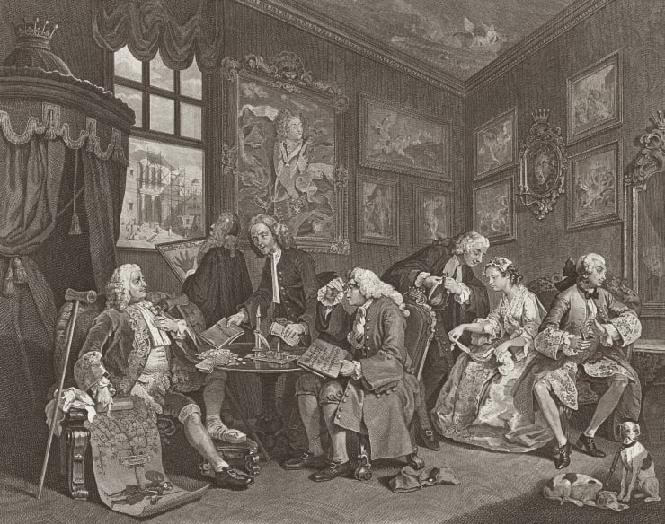 William Hogarth Marriage A-la-Mode, Plate 1, 1745