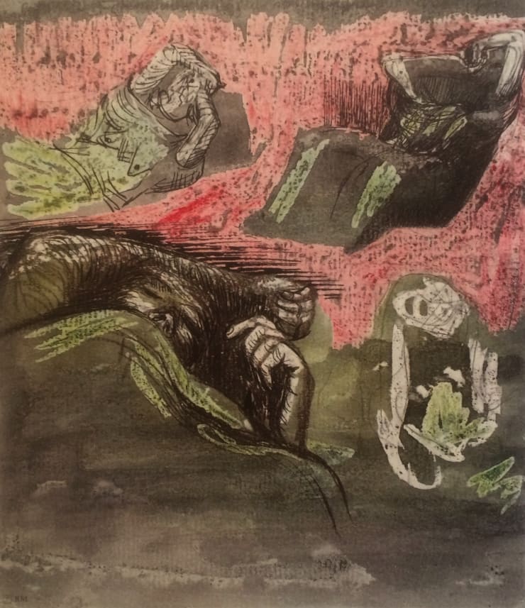 Henry Moore Untitled LXXV (Shelter Sketchbook) , 1967