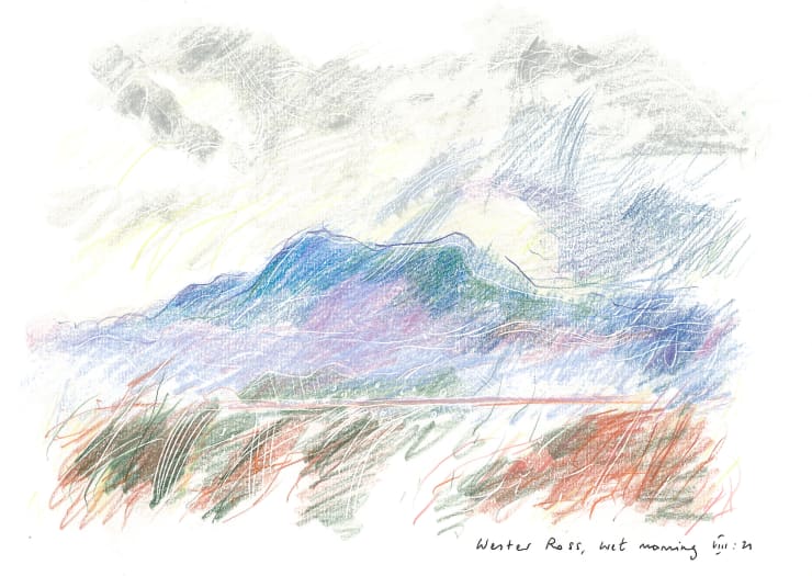 Andrew Marr Wester Ross, Wet Morning VIII:21, 2021 Coloured pencil