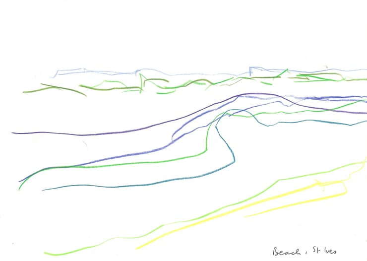 Andrew Marr Beach, St Ives, 2021 Coloured pencil