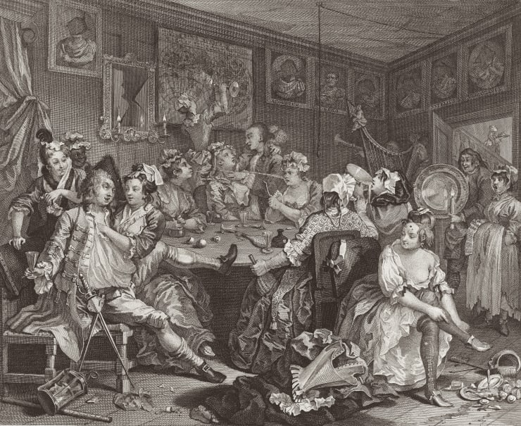William Hogarth A Rake's Progress, Plate 3, 1735