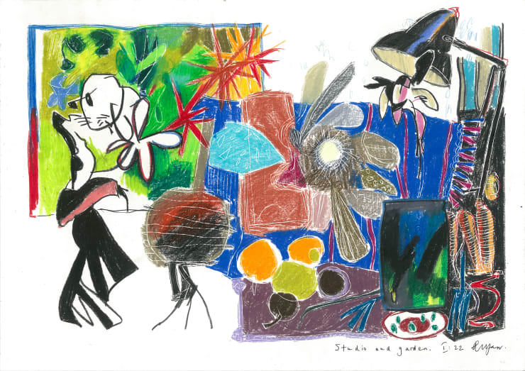 Andrew Marr Studio and Garden I:22, 2022 Coloured pencil