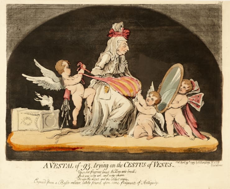 James Gillray A Vestal of 93 - trying on the Cestus of Venus, 1793