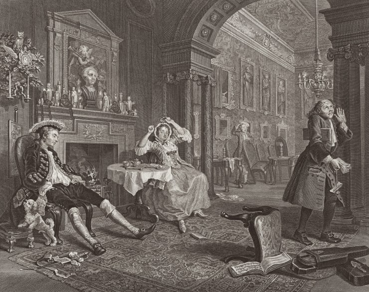 William Hogarth Marriage A-la-Mode, Plate 2, 1745