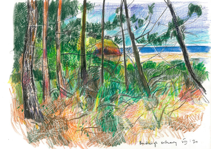 Andrew Marr Budleigh Estuary VIII:21, 2021 Coloured pencil