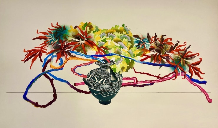 Sophie Layton Hydrangea, Acer with Neapolitan Pot I, 2021