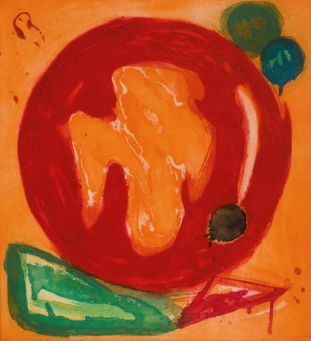 John Hoyland Mirage (trial proof in orange), 1986