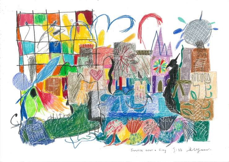 Andrew Marr Sunrise over a City I:22, 2022 Coloured pencil