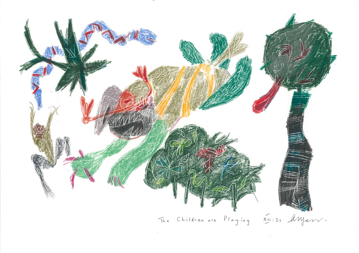 Andrew Marr The Children are Playing XII:21, 2021 Coloured pencil