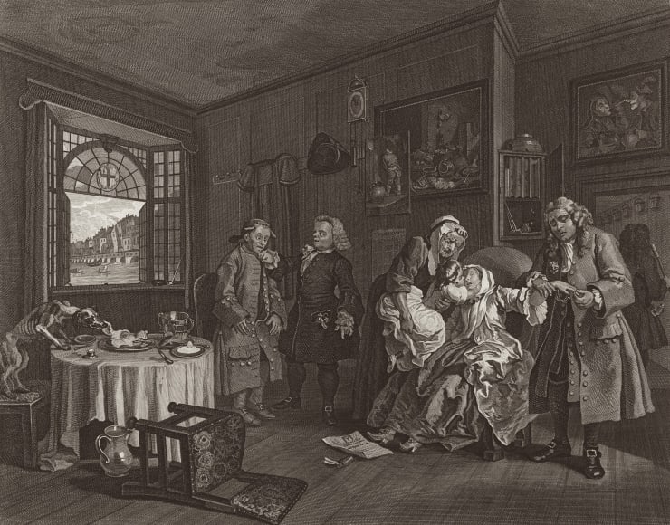 William Hogarth Marriage A-la-Mode, Plate 6, 1745