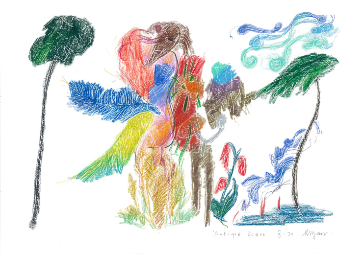 Andrew Marr Antique Scene X:21, 2021 Coloured pencil
