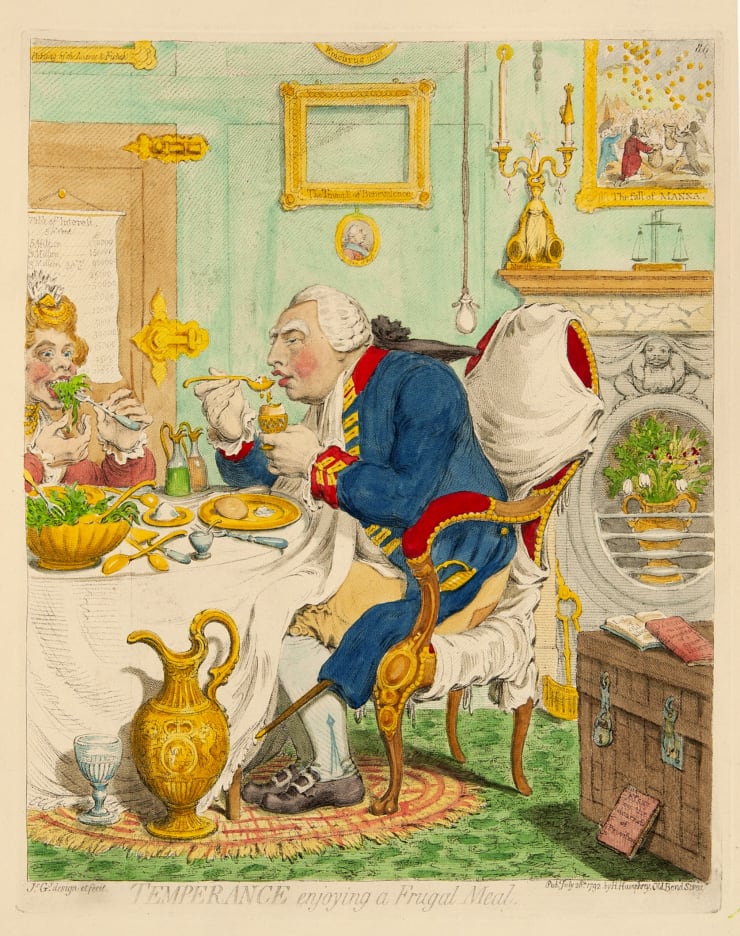 James Gillray Temperance - Enjoying a Frugal Meal, 1792